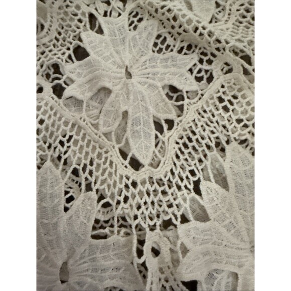 VTG For Love & Lemons Ivory Crochet Mini Dress/ Cover-Up Size S/M - Picture 7 of 8